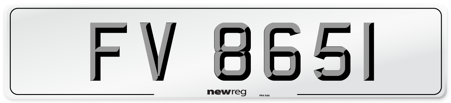 FV 8651 Number Plate from New Reg